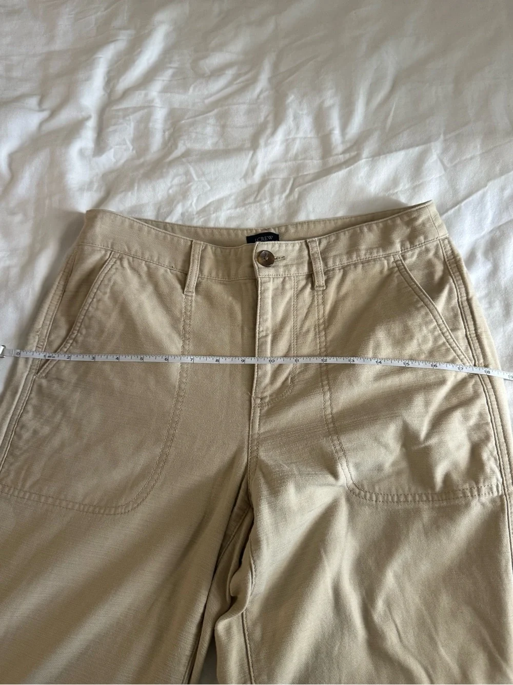J. Crew Women’s Tan Cream Khaki Camp Straight Leg Ankle Pants 100% cotton US 4